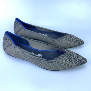 Womens US 9 EU 40 Rothys The Point Walnut Python Snake Slip On Ballet Flats